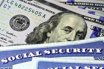 picture of social security card and money